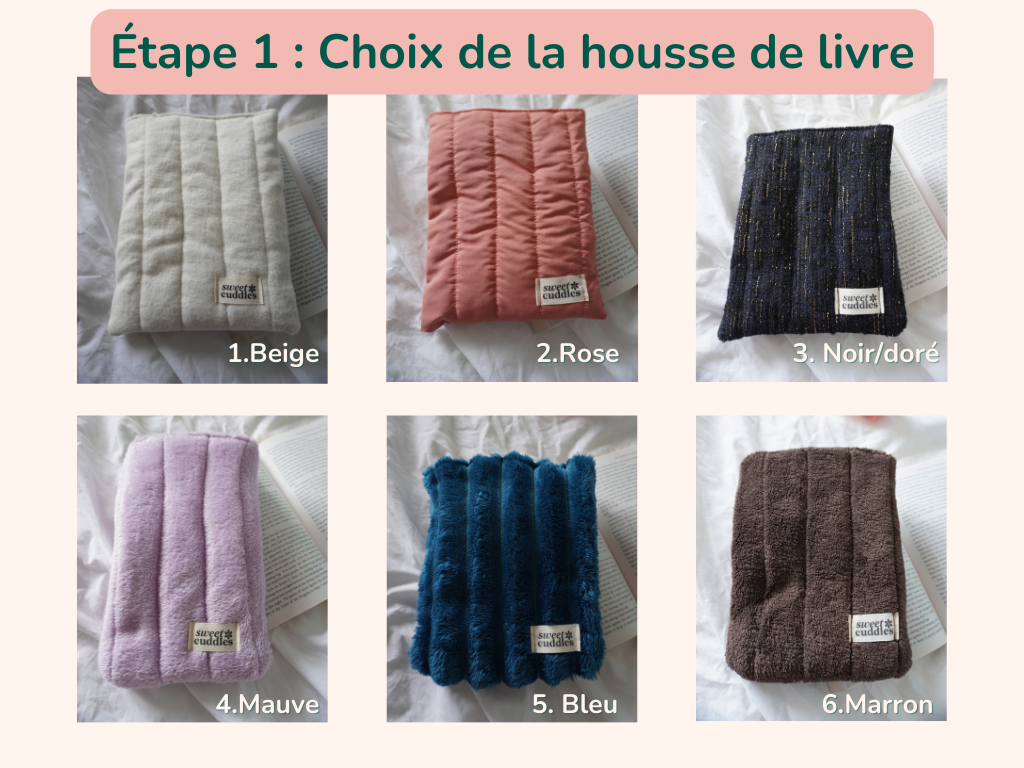 Lot marque-page / pochette pour livres en tissus upcyclés