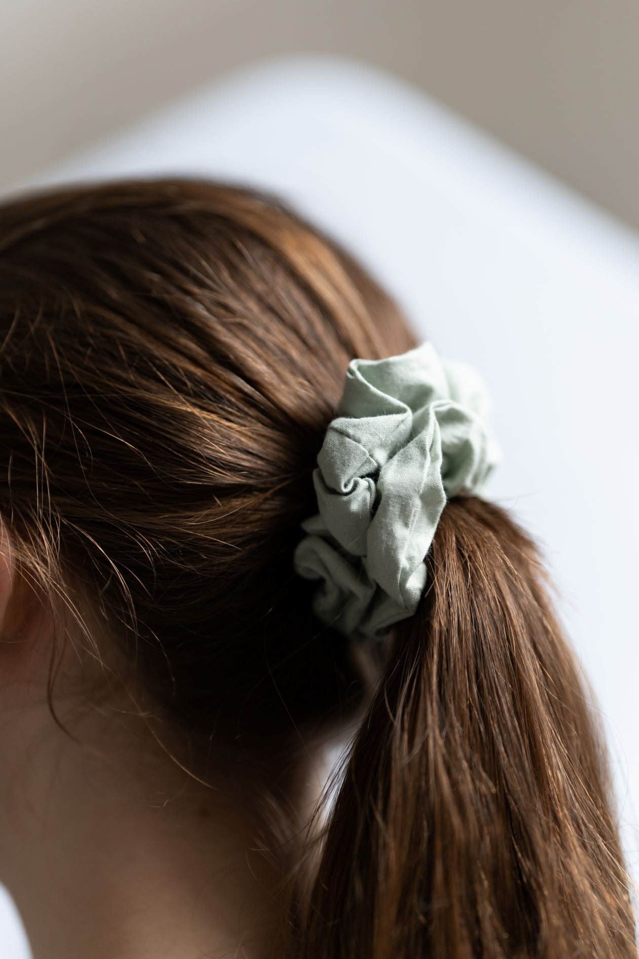 Scrunchie vert d'eau - Upcyclé